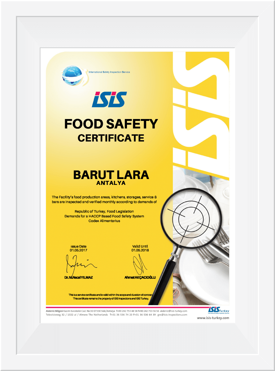 Food Safety Certificate